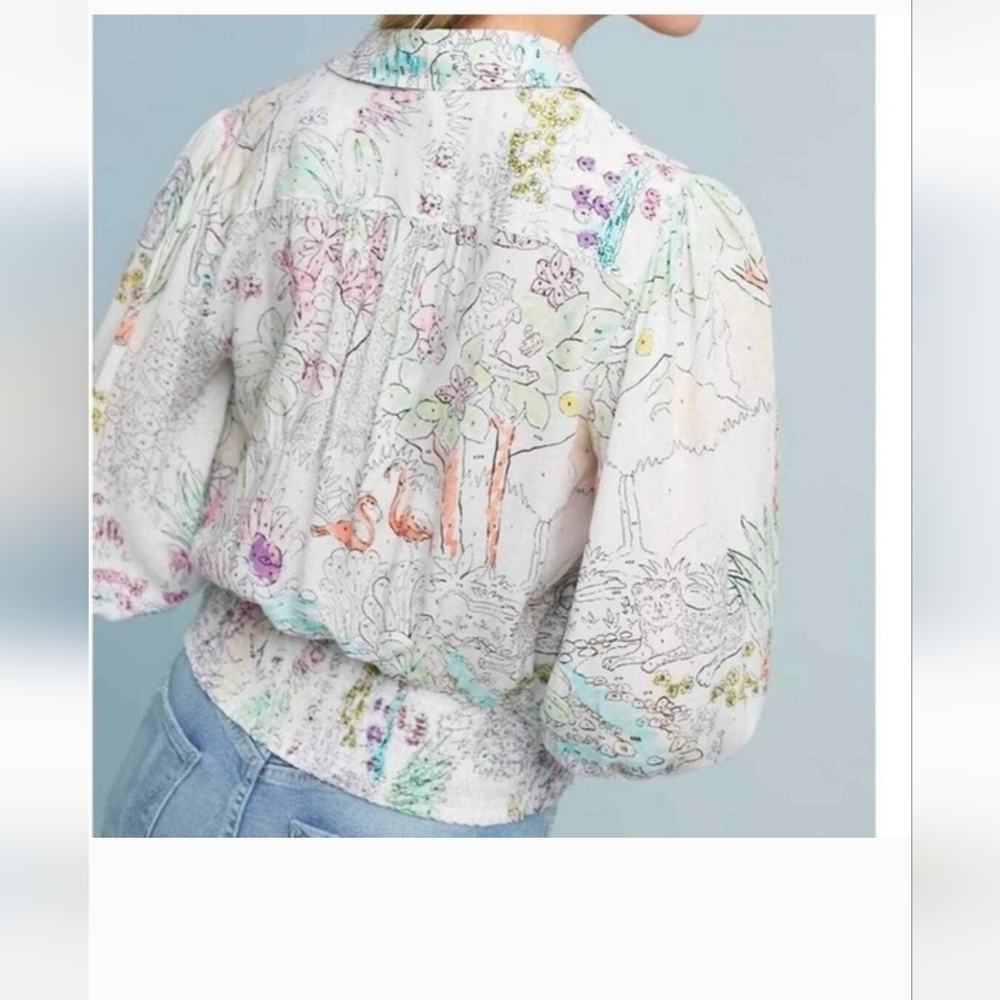 Anthropologie Maeve Paint By Numbers blouse, Large, Excellent Used Condition - Picture 10 of 11